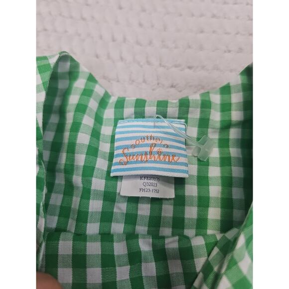 Southern Sunshine Smocked Christmas Romper Size 24 Months Santa Embroidered - Picture 5 of 8